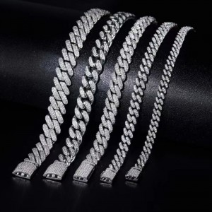 Jewelry Tuochen Réidh le Long S925 le Bracelet Chúba Cloch Moissanite d\'fhir