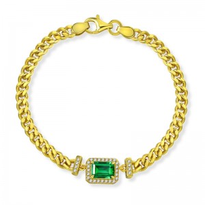 2022 Emerald Emeraldnua 1ctnua 5*7 Bracelet Chúba Eorpach agus jewelry retro Mheiriceá